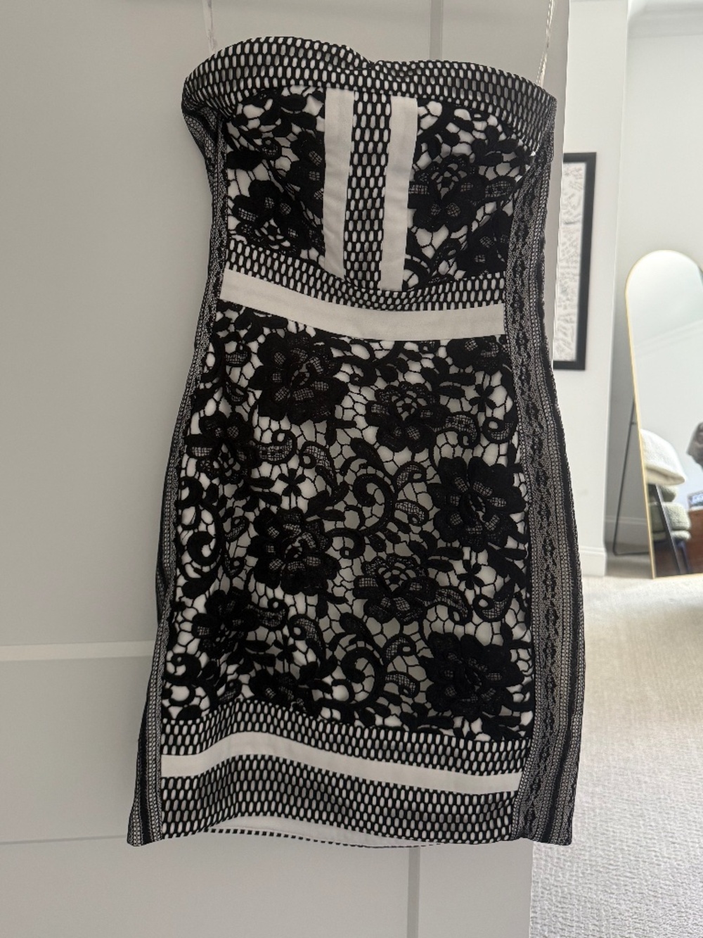 L'Atiste Strapless Dress-small-black and white